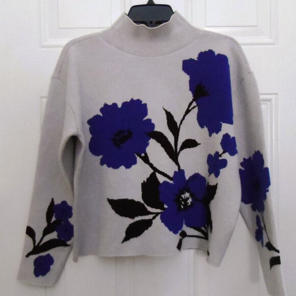 Maeve floral mock neck sweater oversized size S - Picture 1 of 7